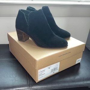 Lucky Brand Black Suede Booties